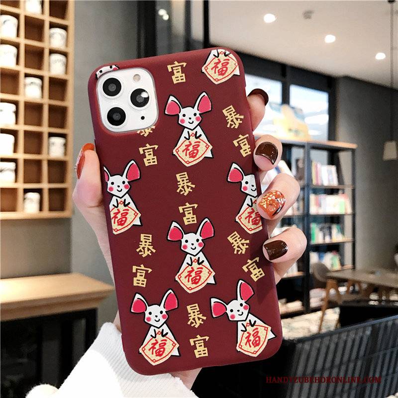 Hülle iPhone 11 Pro Karikatur Ratte Rot, Case iPhone 11 Pro Neu Festlich