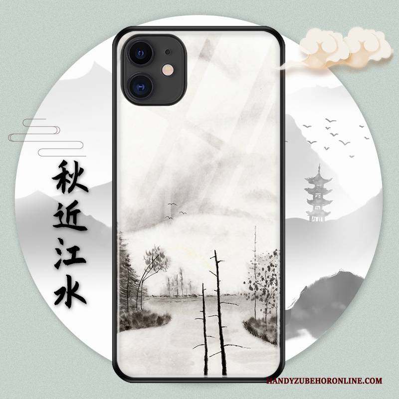 Hülle iPhone 11 Pro Retro Schwer Tinte, Case iPhone 11 Pro Schutz Chinesische Art Grün
