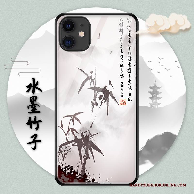 Hülle iPhone 11 Pro Retro Schwer Tinte, Case iPhone 11 Pro Schutz Chinesische Art Grün