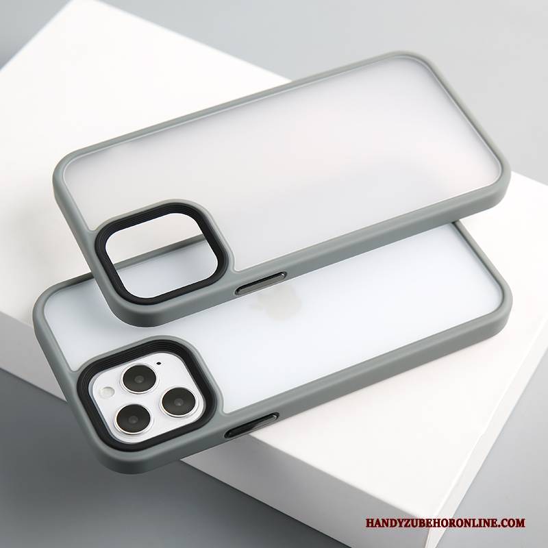 Hülle iPhone 12 Pro Max Silikon Grün Anti-sturz, Case iPhone 12 Pro Max Taschen Transparent Netto Rot