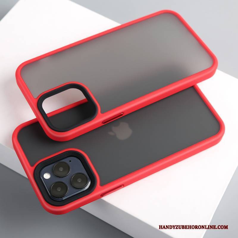 Hülle iPhone 12 Pro Max Silikon Grün Anti-sturz, Case iPhone 12 Pro Max Taschen Transparent Netto Rot