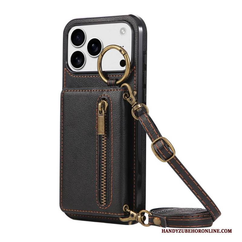 Hülle iPhone 17 Pro Handyhülle Brieftasche Mit Schultergurt