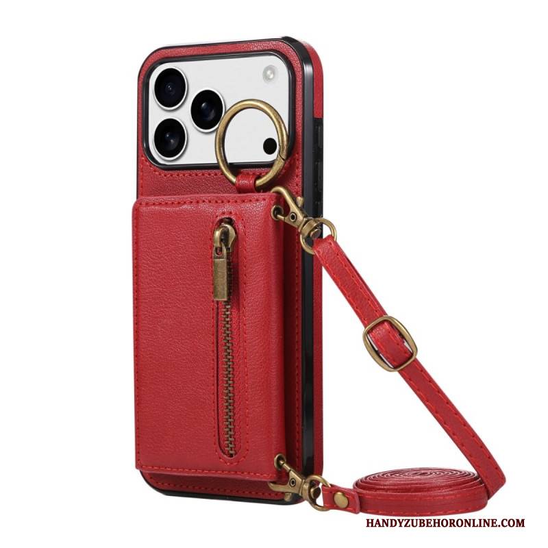 Hülle iPhone 17 Pro Handyhülle Brieftasche Mit Schultergurt