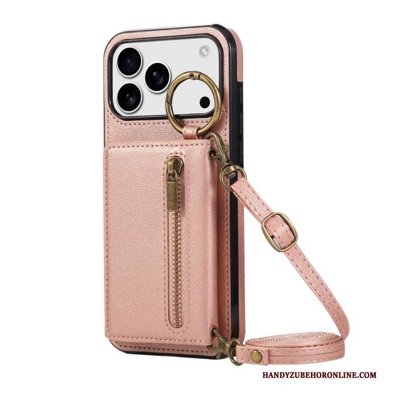 Hülle iPhone 17 Pro Handyhülle Brieftasche Mit Schultergurt