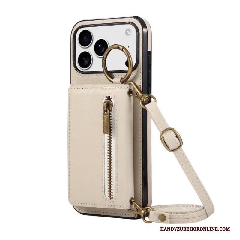 Hülle iPhone 17 Pro Handyhülle Brieftasche Mit Schultergurt