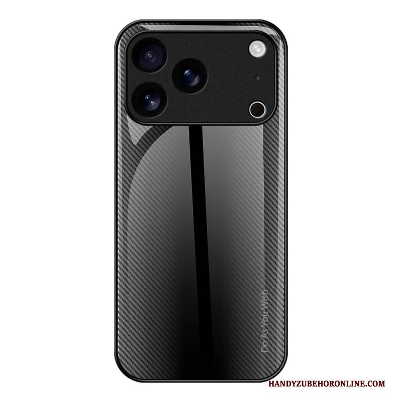 Hülle iPhone 17 Pro Handyhülle Gehärtetes Glas Mit Carbonfaser-optik