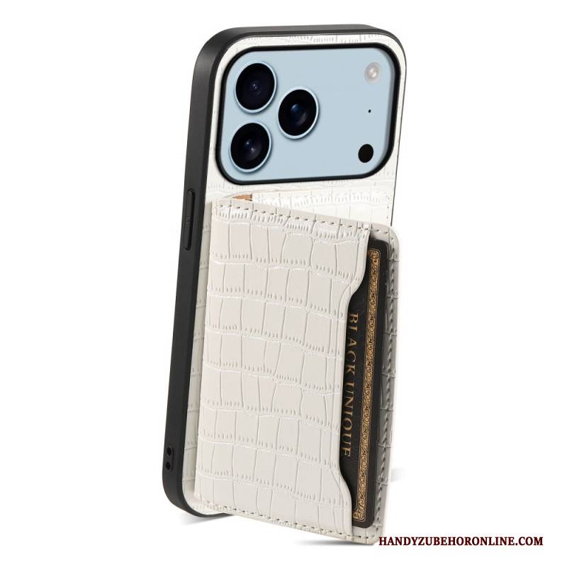 Hülle iPhone 17 Pro Handyhülle Kartenetui In Krokodiloptik