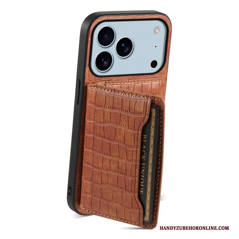 Hülle iPhone 17 Pro Handyhülle Kartenetui In Krokodiloptik