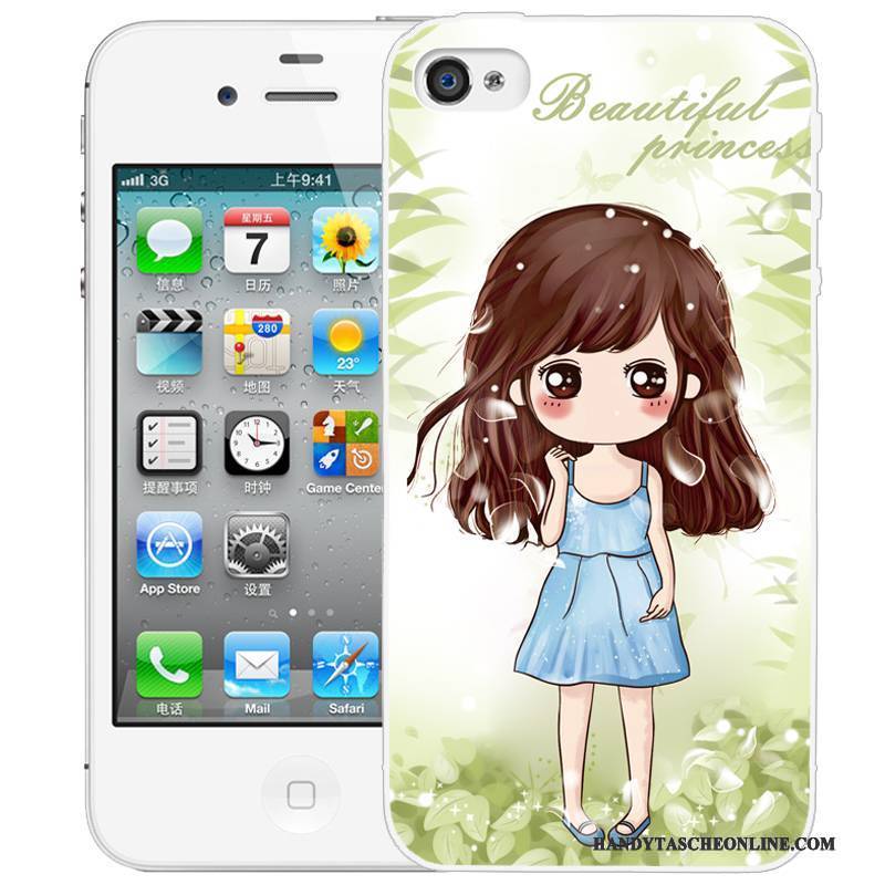 Hülle iPhone 4/4s Prägung Handyhüllen Grün, Case iPhone 4/4s Schutz
