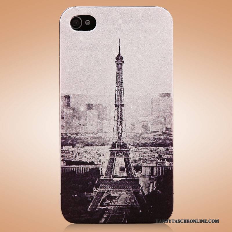 Hülle iPhone 4/4s Schutz Dünne Weinrot, Case iPhone 4/4s Karikatur Nette Weiß