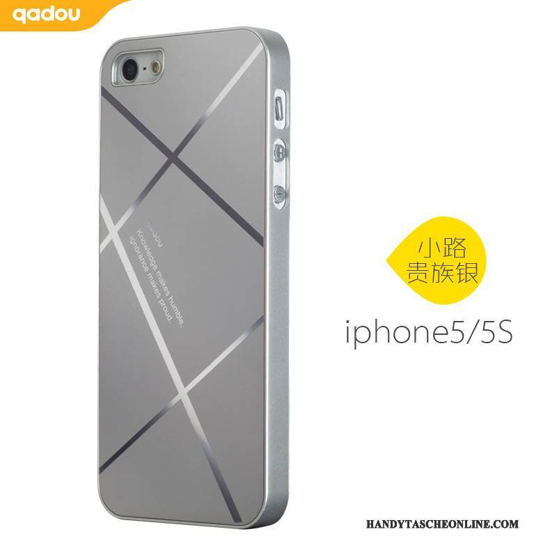 Hülle iPhone 5/5s Kreativ Handyhüllen Silber, Case iPhone 5/5s Metall Schwer Anti-sturz