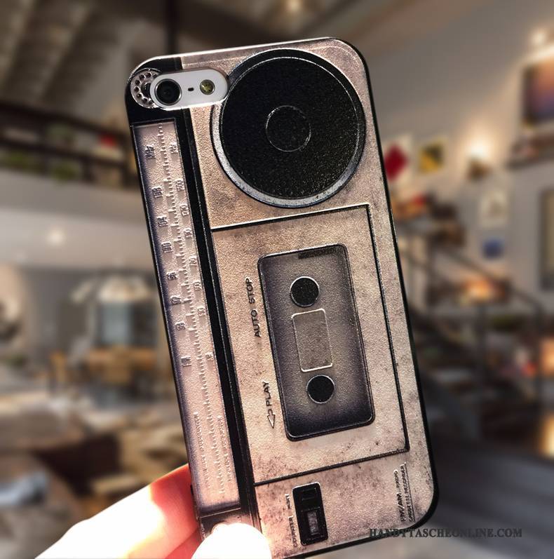 Hülle iPhone 5/5s Silikon Hängende Verzierungen Einfach, Case iPhone 5/5s Kreativ Anti-sturz Blau