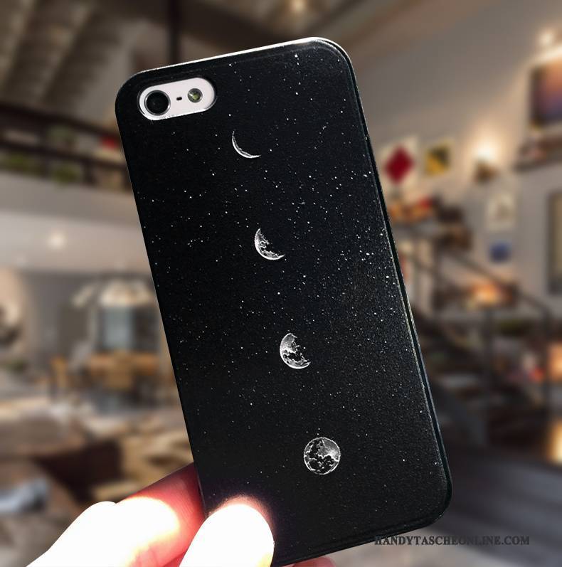 Hülle iPhone 5/5s Silikon Hängende Verzierungen Einfach, Case iPhone 5/5s Kreativ Anti-sturz Blau