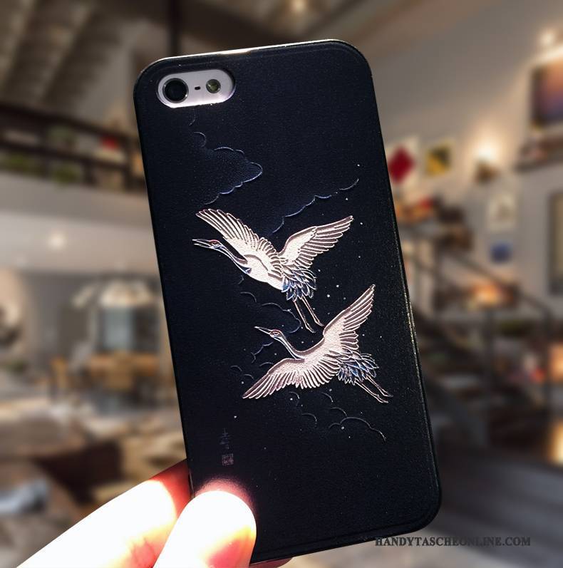 Hülle iPhone 5/5s Silikon Hängende Verzierungen Einfach, Case iPhone 5/5s Kreativ Anti-sturz Blau