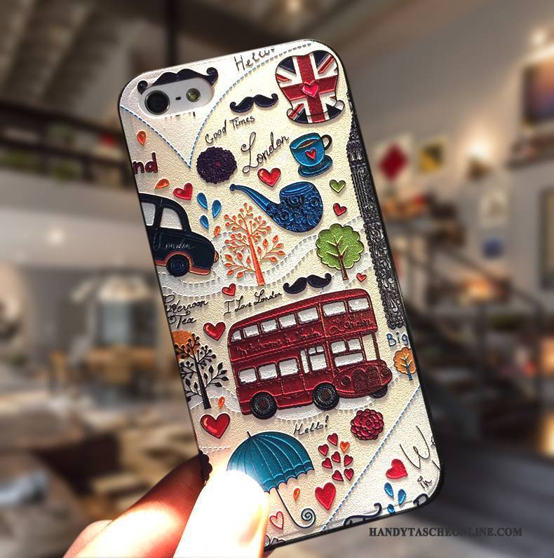 Hülle iPhone 5/5s Silikon Hängende Verzierungen Einfach, Case iPhone 5/5s Kreativ Anti-sturz Blau