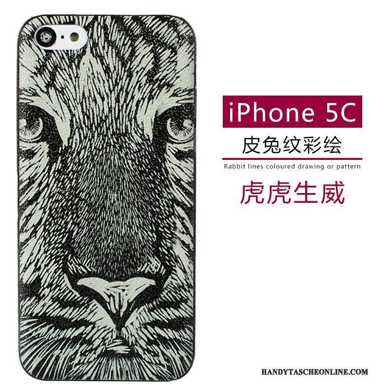 Hülle iPhone 5c Leder Muster Grün, Case iPhone 5c Karikatur Nubuck Handyhüllen