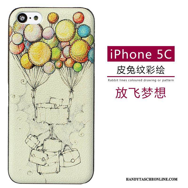 Hülle iPhone 5c Leder Muster Grün, Case iPhone 5c Karikatur Nubuck Handyhüllen