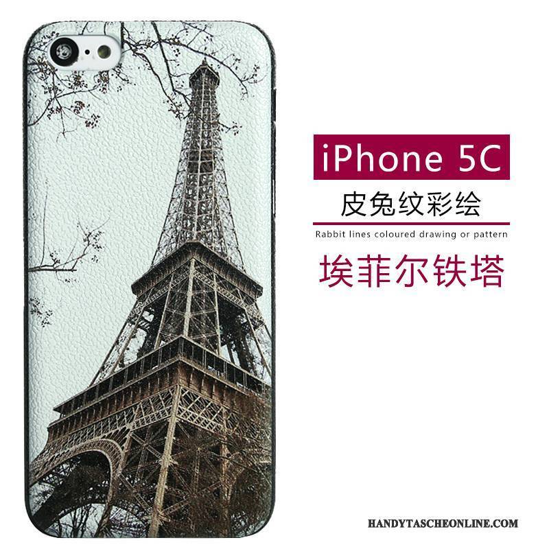 Hülle iPhone 5c Leder Muster Grün, Case iPhone 5c Karikatur Nubuck Handyhüllen