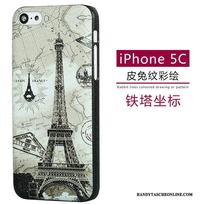 Hülle iPhone 5c Leder Muster Grün, Case iPhone 5c Karikatur Nubuck Handyhüllen