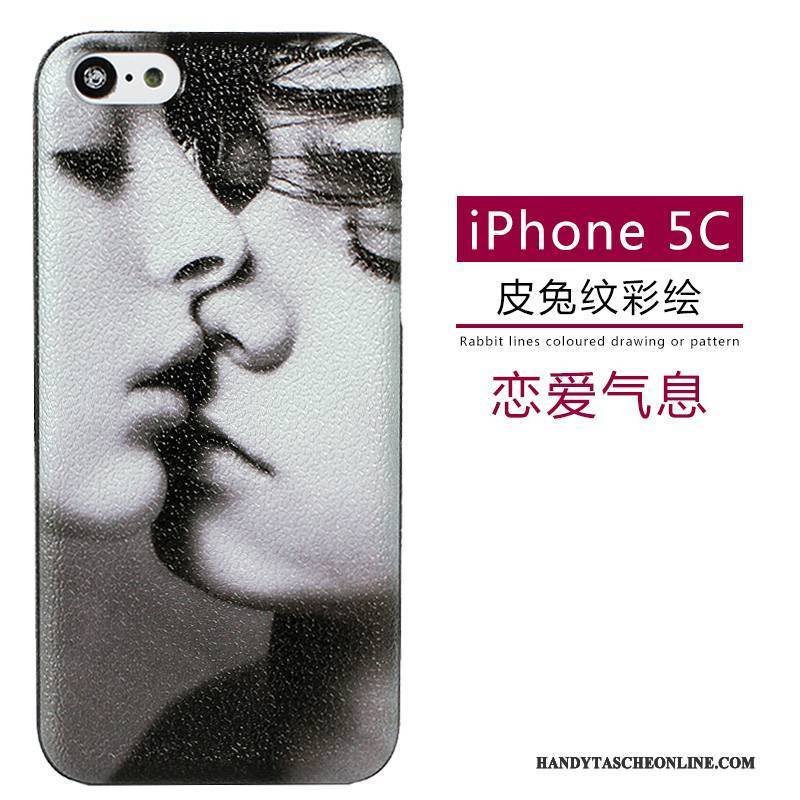 Hülle iPhone 5c Leder Muster Grün, Case iPhone 5c Karikatur Nubuck Handyhüllen