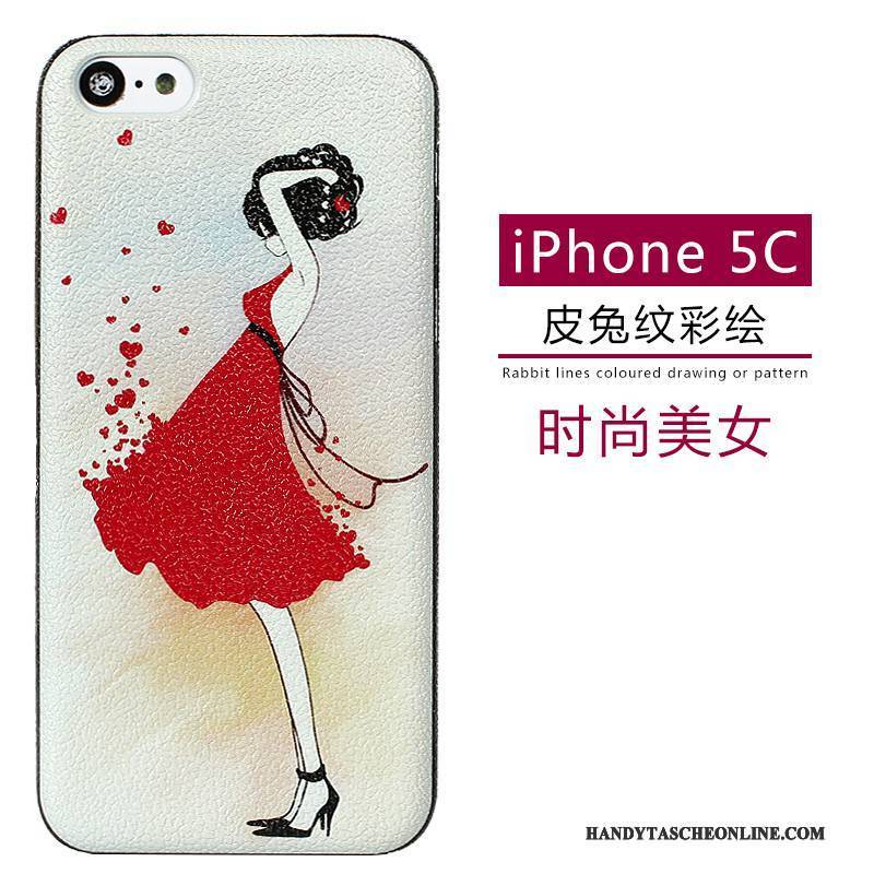 Hülle iPhone 5c Leder Muster Grün, Case iPhone 5c Karikatur Nubuck Handyhüllen