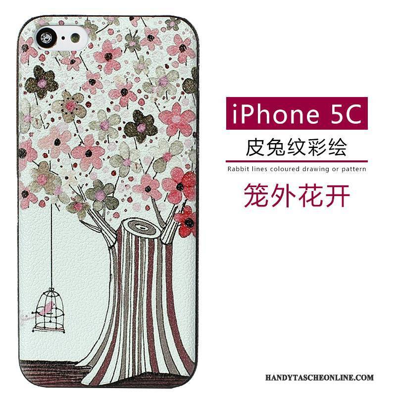 Hülle iPhone 5c Leder Muster Grün, Case iPhone 5c Karikatur Nubuck Handyhüllen
