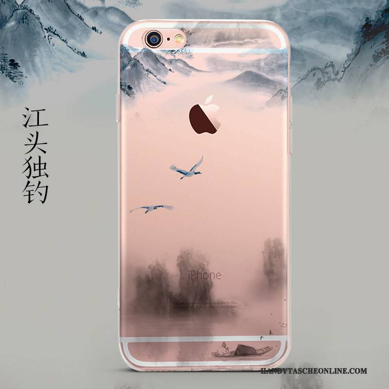 Hülle iPhone 6/6s Gemalt Blau Handyhüllen, Case iPhone 6/6s Schutz Schwer Transparent