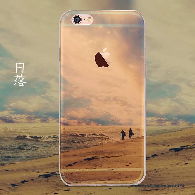 Hülle iPhone 6/6s Gemalt Blau Handyhüllen, Case iPhone 6/6s Schutz Schwer Transparent