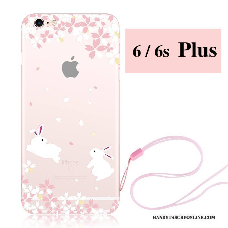 Hülle iPhone 6/6s Plus Karikatur Hängende Verzierungen Rosa, Case iPhone 6/6s Plus Silikon Sakura Handyhüllen
