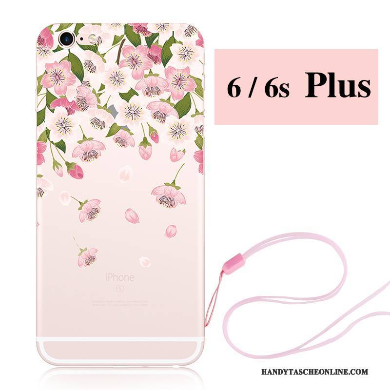Hülle iPhone 6/6s Plus Karikatur Hängende Verzierungen Rosa, Case iPhone 6/6s Plus Silikon Sakura Handyhüllen