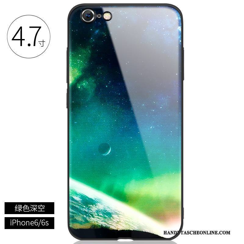 Hülle iPhone 6/6s Plus Kreativ Handyhüllen Trendmarke, Case iPhone 6/6s Plus Taschen Schwarz Glas