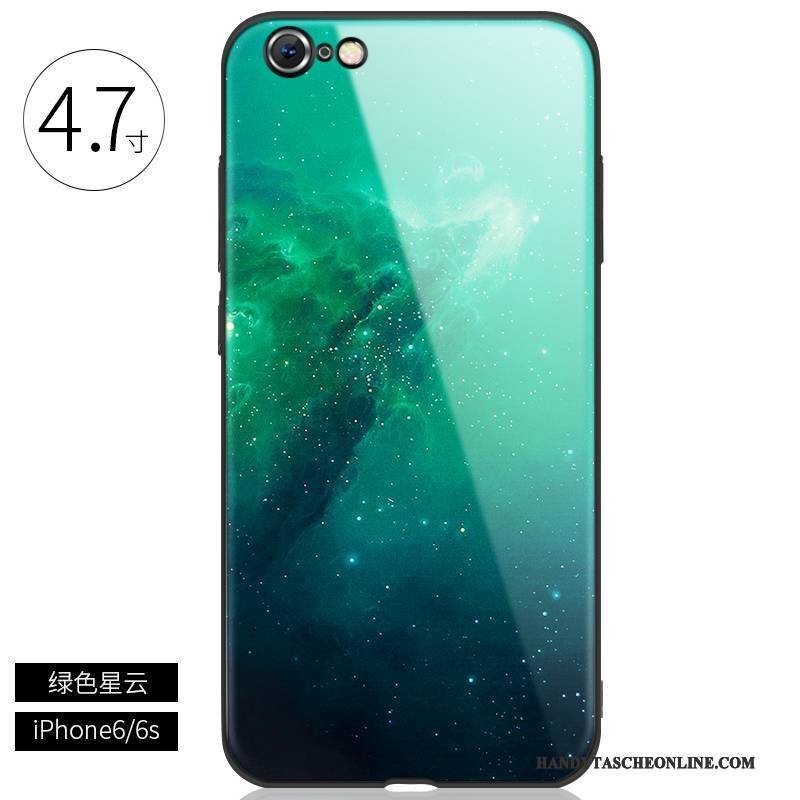 Hülle iPhone 6/6s Plus Kreativ Handyhüllen Trendmarke, Case iPhone 6/6s Plus Taschen Schwarz Glas