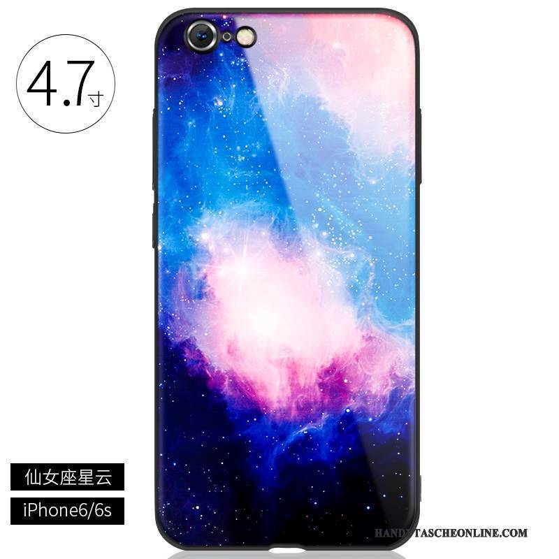 Hülle iPhone 6/6s Plus Kreativ Handyhüllen Trendmarke, Case iPhone 6/6s Plus Taschen Schwarz Glas