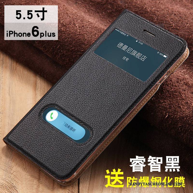 Hülle iPhone 6/6s Plus Schutz Braun Business, Case iPhone 6/6s Plus Leder Handyhüllen