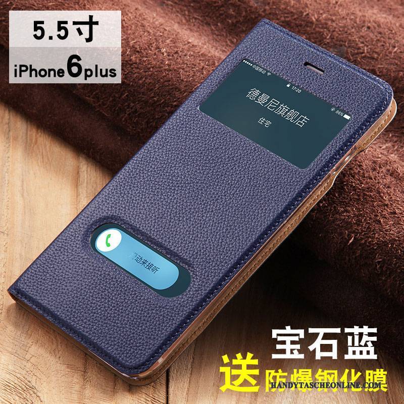 Hülle iPhone 6/6s Plus Schutz Braun Business, Case iPhone 6/6s Plus Leder Handyhüllen