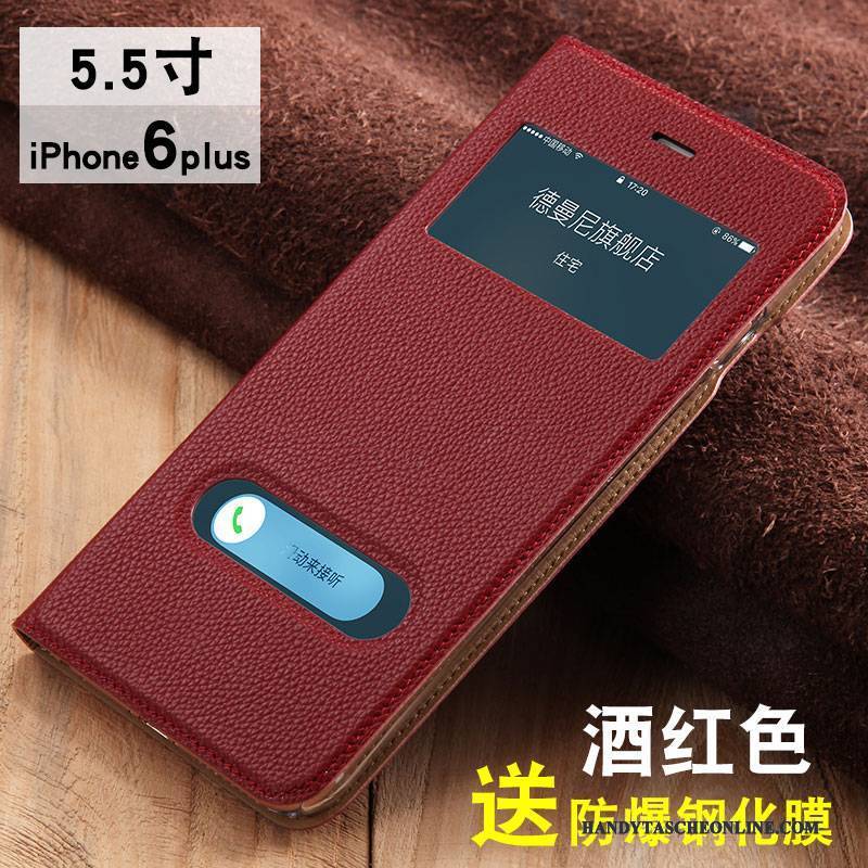 Hülle iPhone 6/6s Plus Schutz Braun Business, Case iPhone 6/6s Plus Leder Handyhüllen