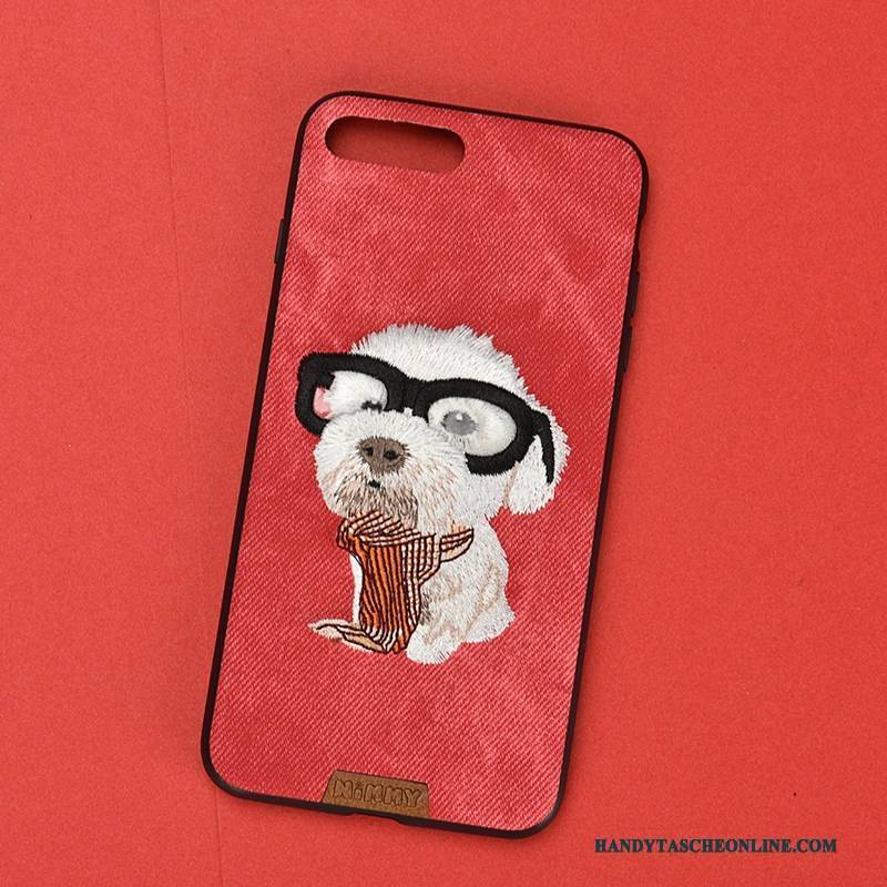 Hülle iPhone 6/6s Plus Taschen Denim Stickerei, Case iPhone 6/6s Plus Silikon Blau Hund