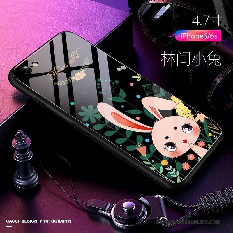 Hülle iPhone 6/6s Taschen Gehärtetes Glas Anti-sturz, Case iPhone 6/6s Silikon Handyhüllen Schwarz