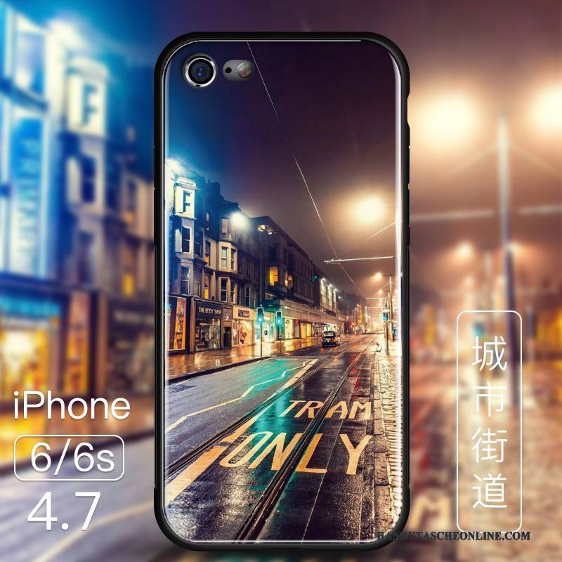 Hülle iPhone 6/6s Taschen Glas Trend, Case iPhone 6/6s Schutz Handyhüllen Lila