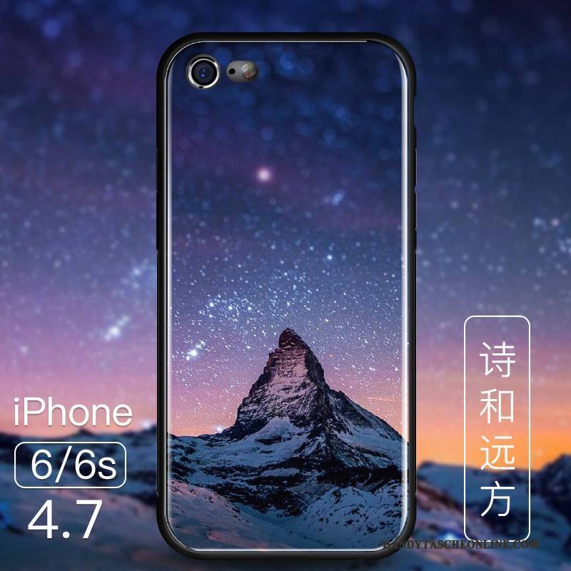Hülle iPhone 6/6s Taschen Glas Trend, Case iPhone 6/6s Schutz Handyhüllen Lila