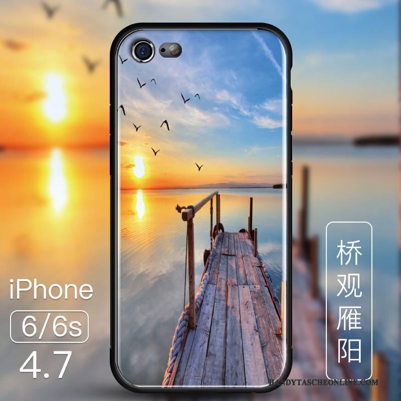 Hülle iPhone 6/6s Taschen Glas Trend, Case iPhone 6/6s Schutz Handyhüllen Lila