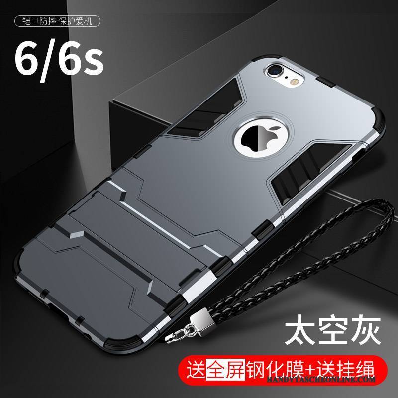 Hülle iPhone 6/6s Taschen Neu Trend, Case iPhone 6/6s Silikon Anti-sturz Schwarz