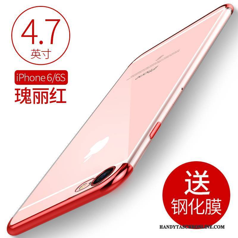 Hülle iPhone 6/6s Taschen Pu Handyhüllen, Case iPhone 6/6s Silikon Transparent Gold