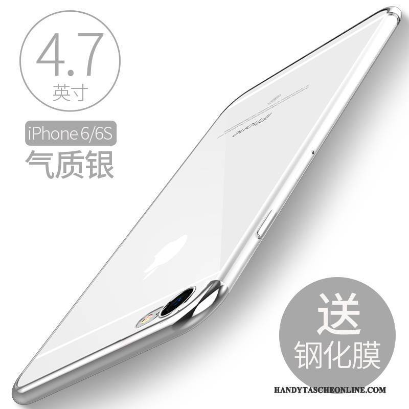 Hülle iPhone 6/6s Taschen Pu Handyhüllen, Case iPhone 6/6s Silikon Transparent Gold