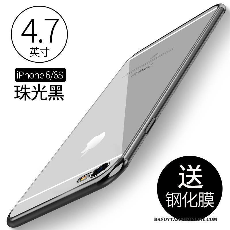 Hülle iPhone 6/6s Taschen Pu Handyhüllen, Case iPhone 6/6s Silikon Transparent Gold