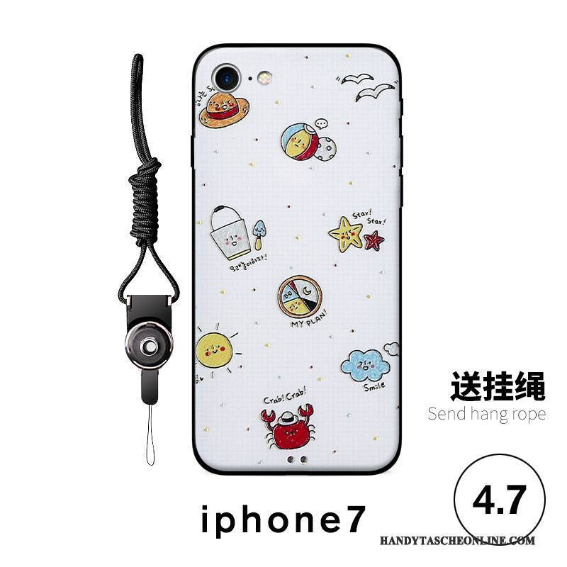 Hülle iPhone 7 Karikatur Anti-sturz Hängende Verzierungen, Case iPhone 7 Weiche Handyhüllen Nette