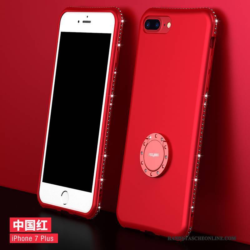 Hülle iPhone 7 Plus Metall Anti-sturz Handyhüllen, Case iPhone 7 Plus Schutz Rot Hintere Abdeckung