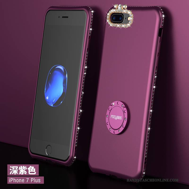 Hülle iPhone 7 Plus Metall Anti-sturz Handyhüllen, Case iPhone 7 Plus Schutz Rot Hintere Abdeckung