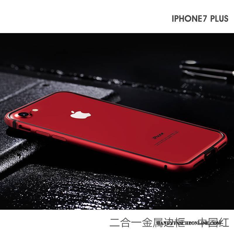 Hülle iPhone 7 Plus Metall Handyhüllen Anti-sturz, Case iPhone 7 Plus Luxus Grenze Schwarz