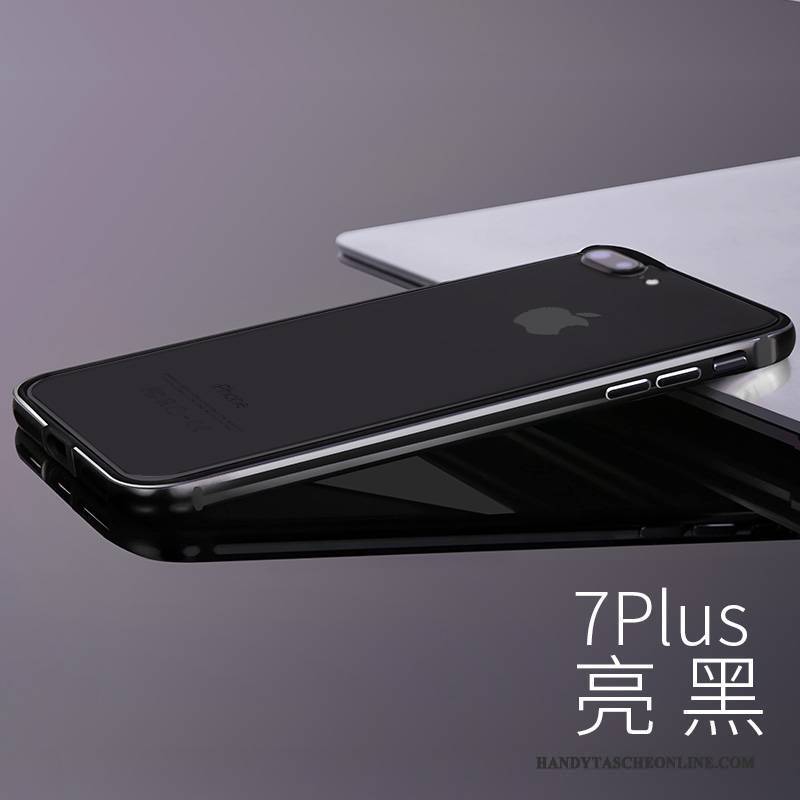 Hülle iPhone 7 Plus Metall Handyhüllen Anti-sturz, Case iPhone 7 Plus Luxus Grenze Schwarz